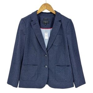 New TALBOTS Aberdeen Blazer Jacket Woven Lining Career Blue
